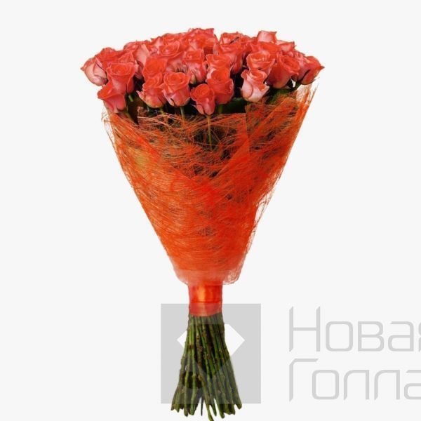 Букет 51 оранжевая роза 60см