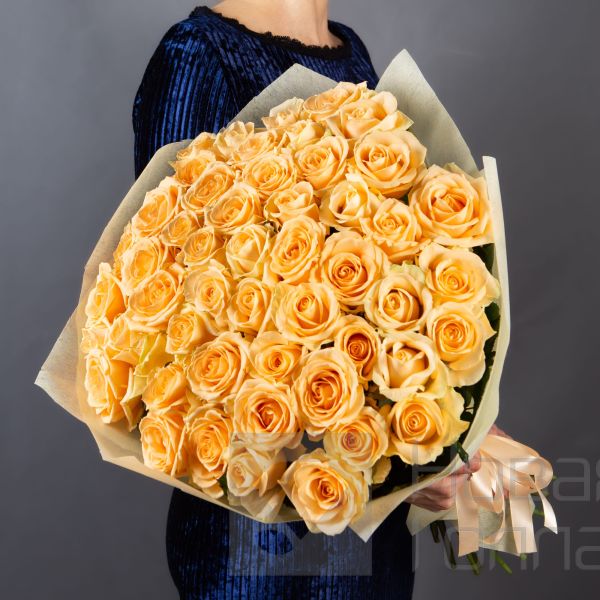 Букет 51 роза Шампань 60см