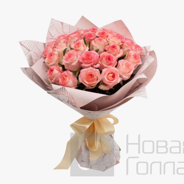 Букет 35 розовых роз 40 см