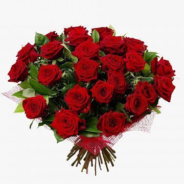 Букет 25 красных роз 50см.