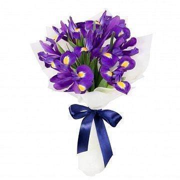 Букет 11 синих ирисов