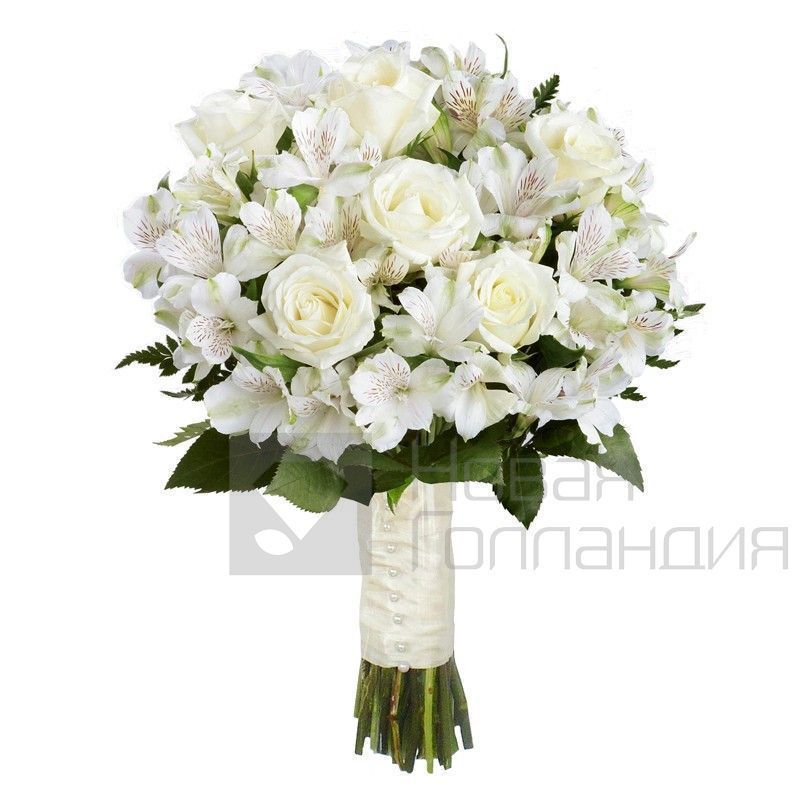 Букет невесты из альстромерии с белой розой
