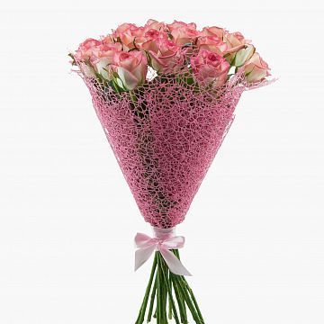 Букет 21 розовая роза 50см