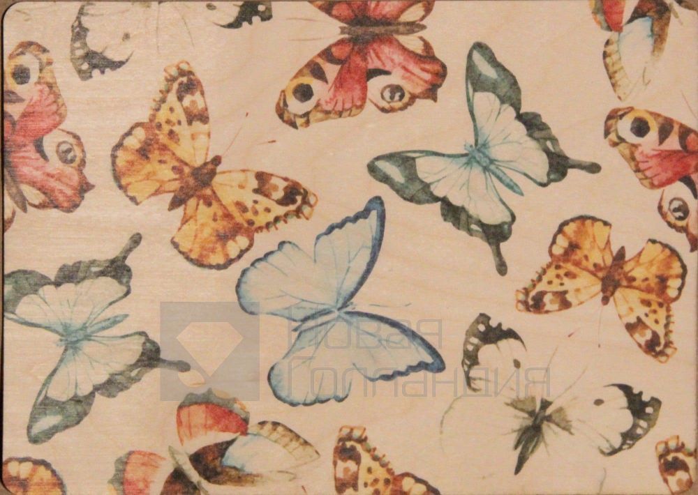 Деревянная открытка Универсальная бабочки