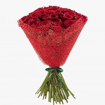 Букет 55 красных роз 50см.